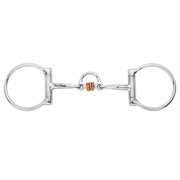 BAR H EQUINE Western D Ring with Copper Roller Dogbone Mouthpiece